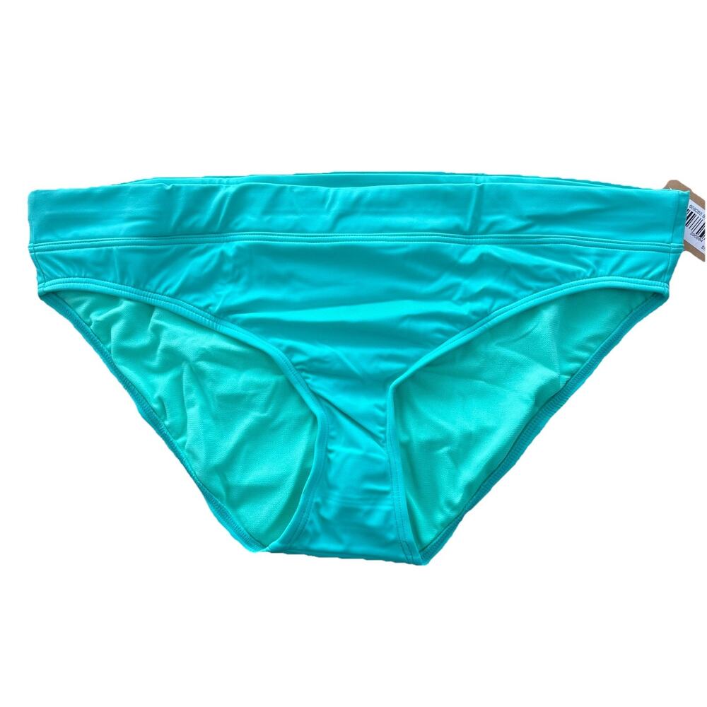 Title Nine NWT Teal Turquoise Full Coverage Bikini Bottoms Women’s Size Large